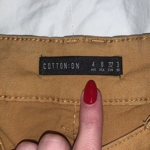 dark yellow/ burnt orange (?) wide leg high waist pants